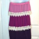 Amethyst Miin  Ombré Tiered Crochet Lace Chiffon Strapless Dress S Photo 4