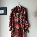 Farm Rio  Dress Nature Beauty Scarf Print Backless Dress Red Size XS Photo 3