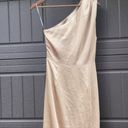 Elliatt  Cassini Satin One-Shoulder Designer Dress Cadet Gold NWT Medium Photo 5