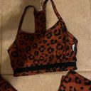 Sage RUST AND BLACK CHEETAH PRINT LEGGINGS 2 piece work out  SET XS Photo 5