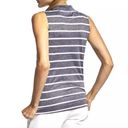 Nike  Dri-Fit Sleeveless Striped Polo Shirt Blue Gray & White Size Large Golf Photo 1