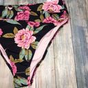 Shade & Shore Floral Tie Black Bikini Bottoms Photo 3