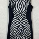 Bisou Bisou ‎ Michele Bohbot Black Tan White Zebra Print Business Size 10 Photo 0