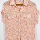 Lost + Wander  Pick Me In The Desert Boho Tunic Top Button Down Floral Peach XS/S Photo 2