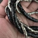 Twisted Silver Black Tone  Necklace Statement Retro Vintage 70s 80s 90s Boho Photo 3