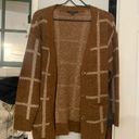 Cyrus  Drop V Button Front Plaid Cardigan Small Photo 1