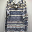 Free Planet  Cream Blue Coral Aztec Baja Pullover Hoodie Women’s Size Large Photo 2