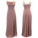 Birdy Grey NEW  Womens M Ash Dusty Rose Pink Maxi Dress Draped Neck Bridesmaid Photo 1