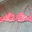 Coral Lace Up Bra Pink Photo 0