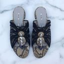 Miu Miu women’s navy suede and snakeskin embellished thong sandal IT 37 US 7 Photo 5