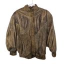 Vera Pelle  Italian Leather Dolman Jacket Brown Textured Casual Jacket Medium Photo 1