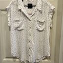 Jachs  New York Women's Short Sleeve V Neck Blouse White and Black size Large Photo 1