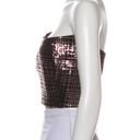 Michelle Mason NWT  Sequin Sparkly Crop Top Going Out Party Tube Rose Gold Black Photo 2