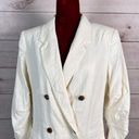 Frame  Womens Blazer Jacket Sz M Ivory Double Breasted Pea Coat Stretch Office Photo 4