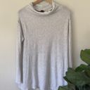 Free People  We the Free Cowl Neck Tunic Top Ribbed Gray Stretch Cut Out Back EUC Photo 7