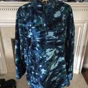 Woman Within  1/4 Zip Pullover Jacket Plus Size Microfleece 1X Blue Camouflage GB Photo 0