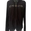 Bebe VINTAGE Women’s Black  Sport Mesh Long-Sleeve Zippered Hoodie Size Medium Photo 0