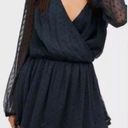 Free People  black dahlia long sleeves chiffon swiss dot mini dress size large Photo 0