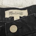 Madewell Lunar Wash “Frisco” Black Denim Raw Hem Mini Skirt Size 32 Photo 8