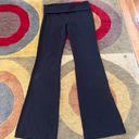 American Eagle America Eagle Y2K Style Black Fold Over Waistband Bootcut Yoga Pants Cotton S Photo 2