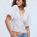 Madewell Tie-Front Top in Eyelet SOFT WHITE NWT Photo 2