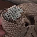 L.L.Bean  8 Vintage Linen Cotton High Waisted Pleated Brown Houndstooth Shorts Photo 3