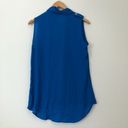 Zac and Rachel  Solid Bright Blue Utility Button Down Sleeveless High Low Hi-Lo Top Photo 7