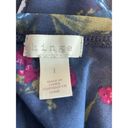  Sheer Navy Floral Blouse Side Ruching Small Hinge Size 1 Photo 5