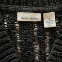 DKNY Y2K  Jeans Black Knit 3/4 Sleeves Pullover V-neck Sweater Vintage Size M Photo 7