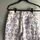 SheIn Purple Floral White Denim High Waisted Pants Size L Photo 3