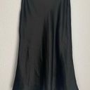 Black silky midi high waist slip skirt size XS / S Photo 3