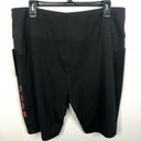 Bebe NEW  Sport Net Mesh Pocket Biker Shorts in Black/Hibiscus Women's Plus Sz 3X Photo 4