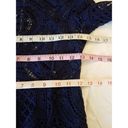 Hello Molly Dress Size 6 Blue Crochet Mini Sheath High Neck Long Sleeve Cocktail Photo 13