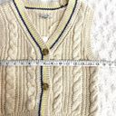 American Eagle NEW  Cream Cable Knit Button-front V-neck Preppy Vest XS Photo 5