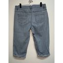 Faded Glory  Womens Light Denim Cropped Blue Jeans Size 14 Stretch Cuffed Photo 2