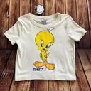 Looney Tunes Women Short Sleeve Crew Neck Tweety Crop Top Size Juniors Large Photo 2