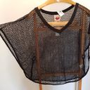 Derek Heart  Black Poncho See Thru Netted Dolman Bat Wing Large Junior Photo 1