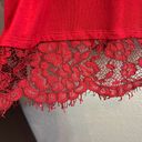 Dress Barn #424  Deep, red, long sleeve lacy, top size large Photo 3