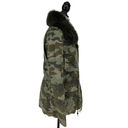 ma*rs MR &  ITALY Camouflage Print Coat with Fox Fur Collar Photo 8