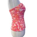 Lilly Pulitzer  Strapless Tankini Swim Top Twist Front Pink Floral Womens Size XS Photo 5