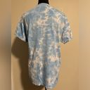 Chemistry EUC  Blue and White Tie Dye Eat Your Greens Broccoli Graphic tee size m Photo 4