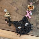 Betsey Johnson  HALLOWEEN “BLACK CAT NECKLACE" CHARM NECKLACE Photo 3