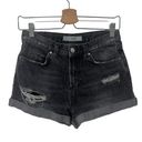 Topshop Moto ROSA Charcoal Denim Jean Shorts Photo 5