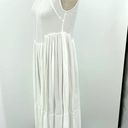 Vince  Shirred Sleeveless Tiered Midi Long Dress in Off White Size XS Photo 5