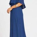 Show Me Your Mumu  Caitlin Cold Shoulder Ruffle Maxi Dress Gown Sz XS Blue Rich Photo 3