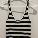 Mango  black and white stripe knit tank top Photo 1