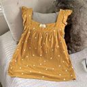 Universal Threads Universal thread mustered yellow embroidered cottage ruffle tank top med Photo 0