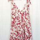 Reformation  Wrap Tie Strap Rose Print Midi Dress Photo 6