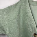 Madewell  Frosted Willow Green Long Sleeve Fleece Crop Cardigan Sweater Photo 5