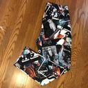 OVI collage print satin ankle pants size M Photo 13